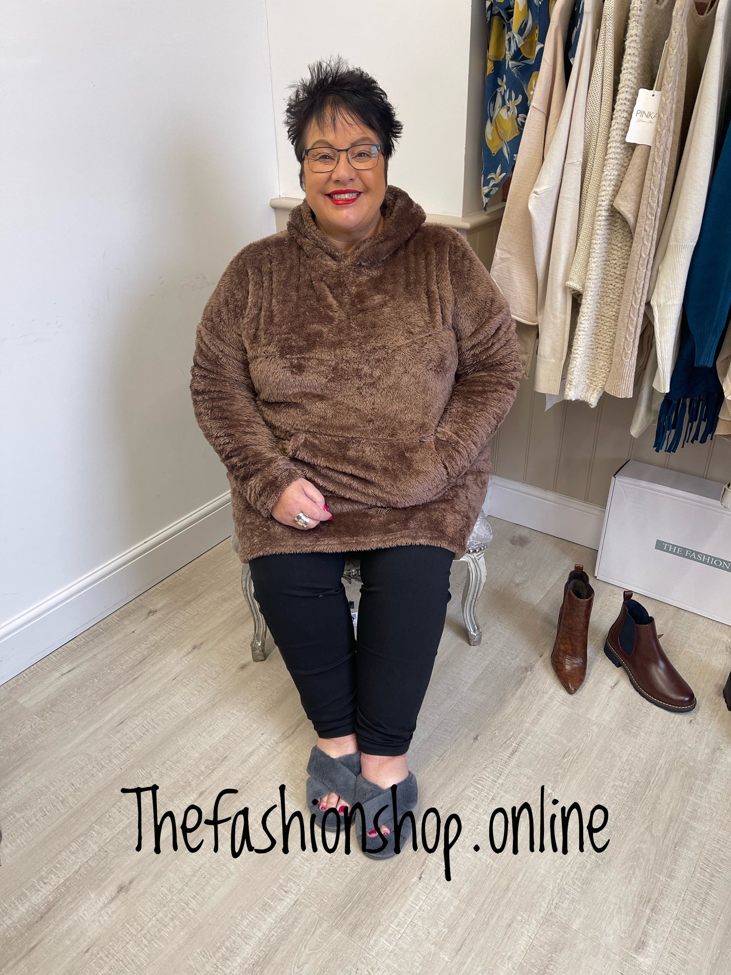 Brown Lounge Teddy Bear Hoodie unisex 10-24