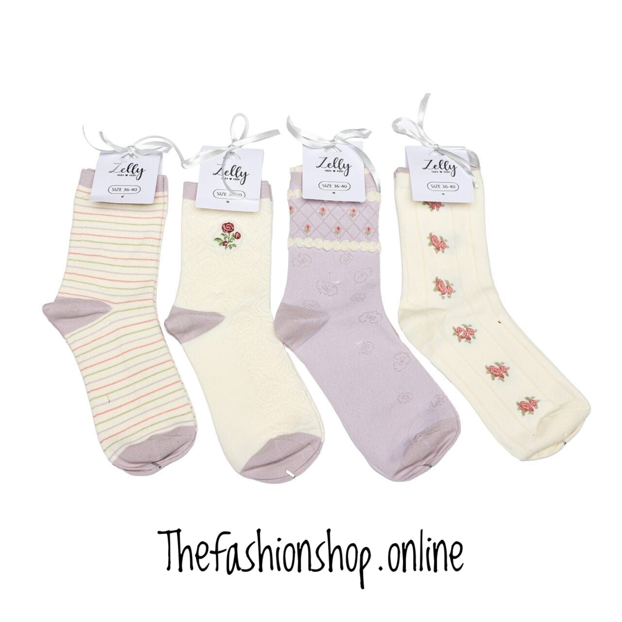 Zelly 4 pack mauve Lydia ankle socks 3-7