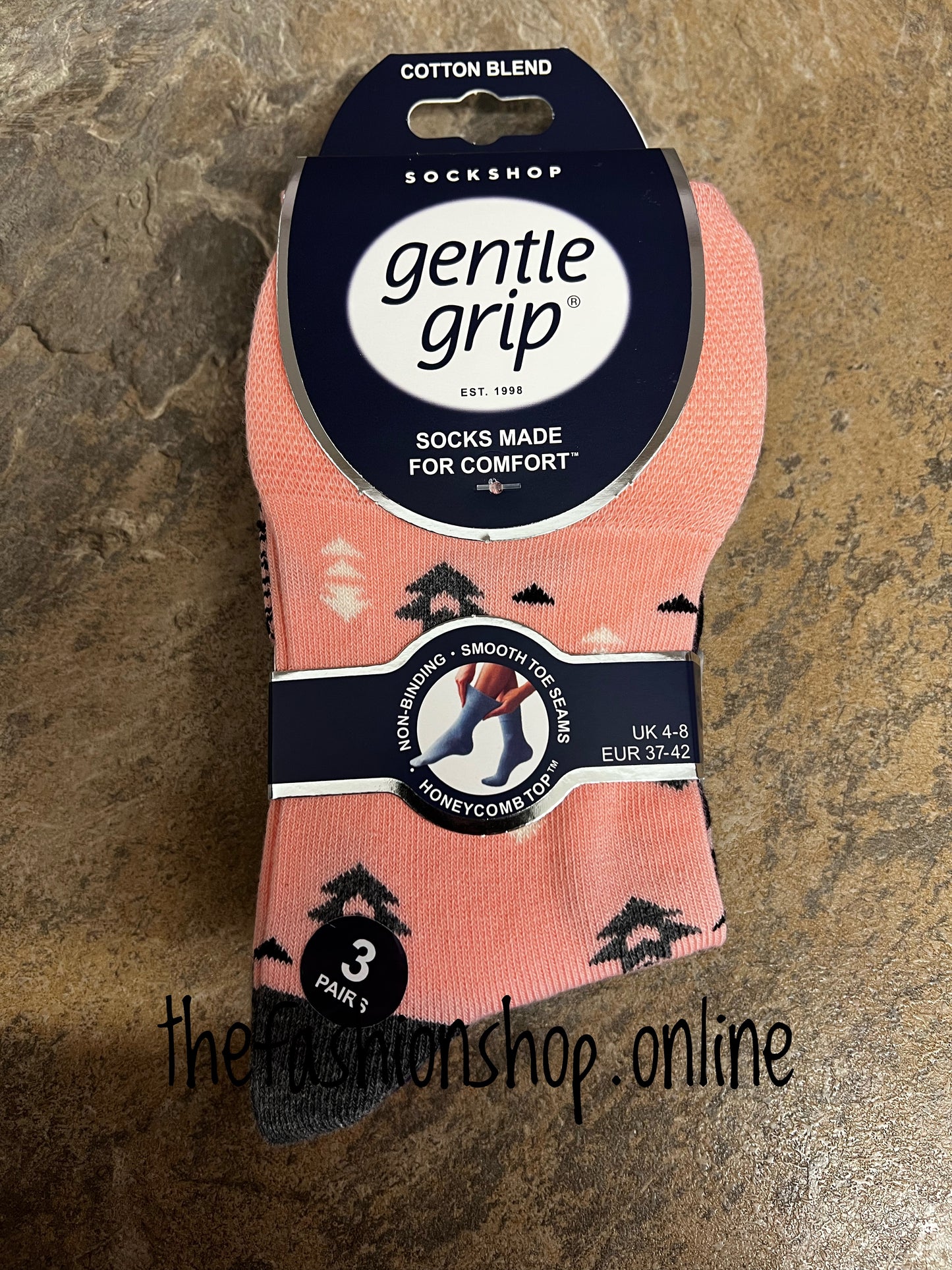 3 pack pink purple and black soft grip cotton rich socks 4-8