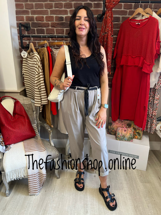 Anya mocha trousers with belt 14-18