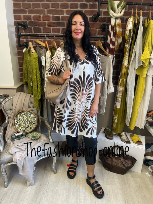 White Dubai Palm Dress 12-16