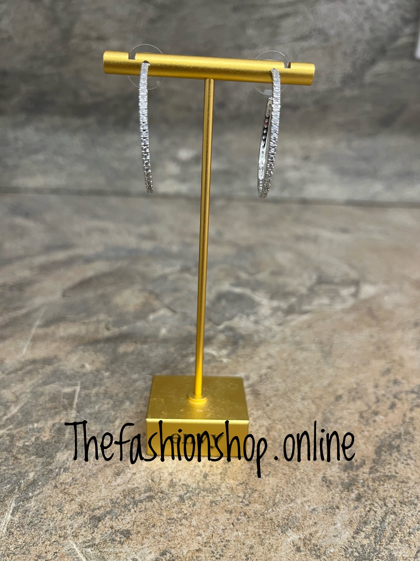 Envy large silver cz hoops