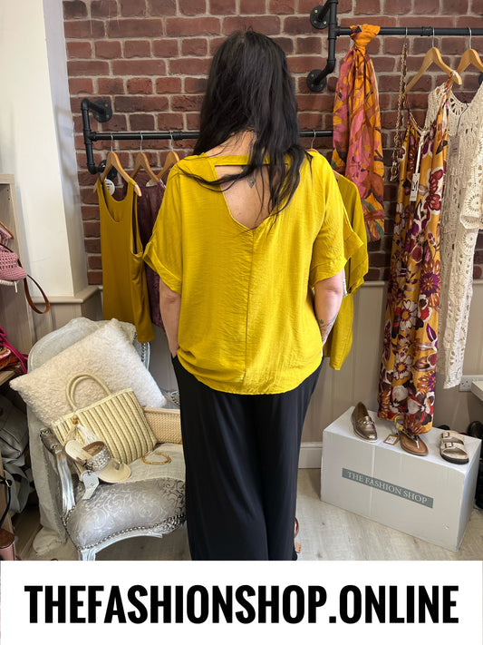Layla V neck antique gold top 16-22