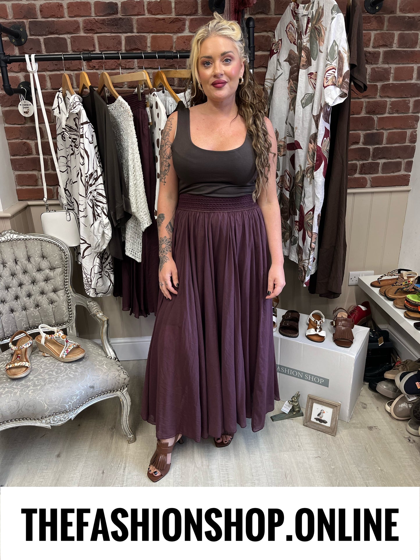Matilda mulberry maxi skirt 8-14