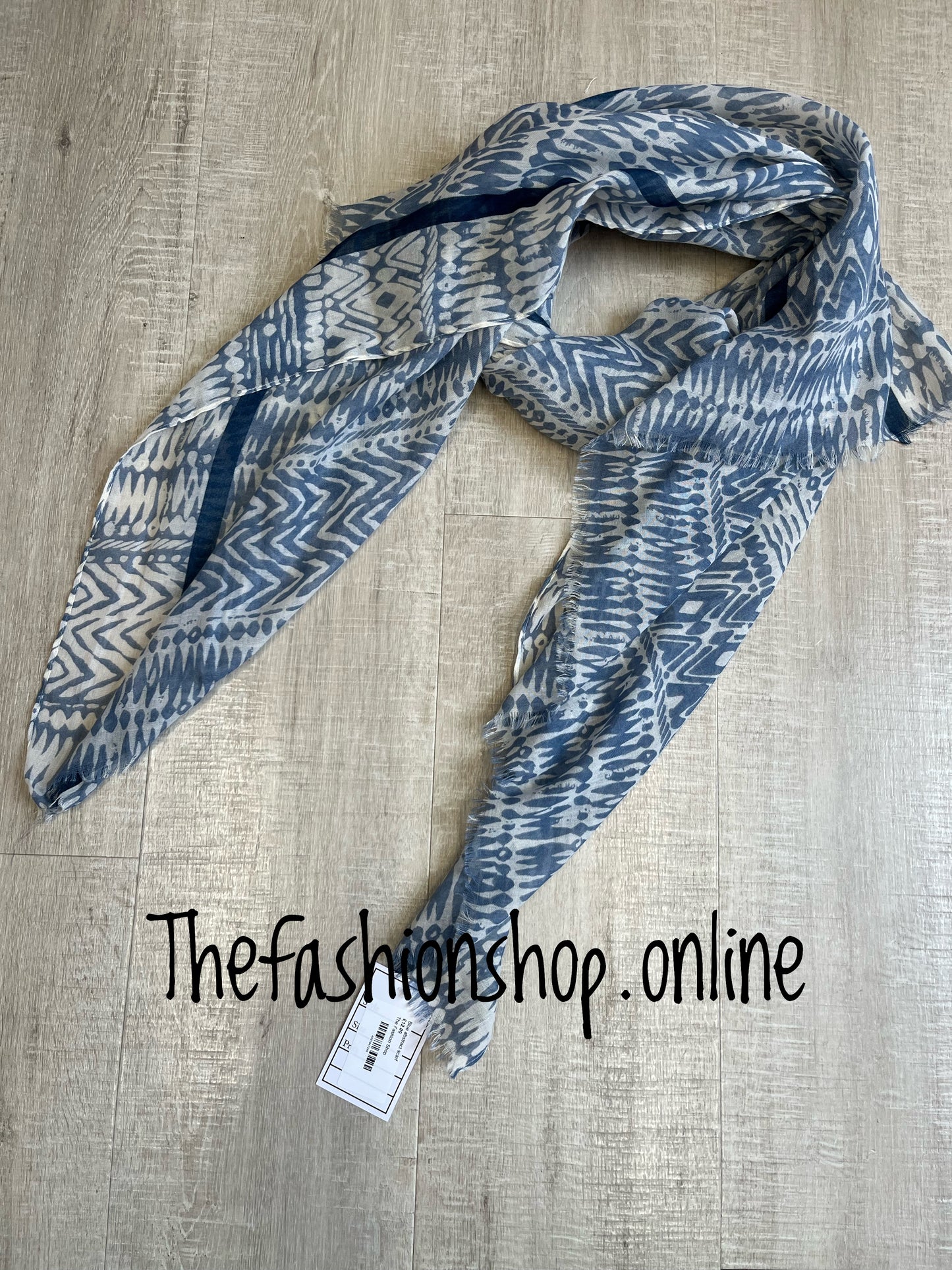 Blue abstract scarf
