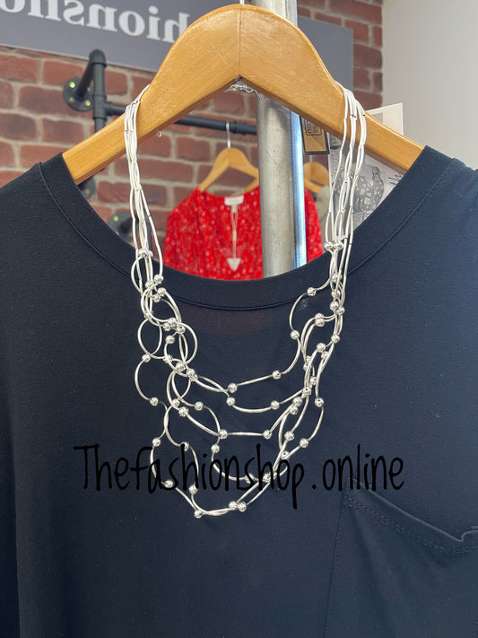 Jess & Lou silver wire beaded necklace