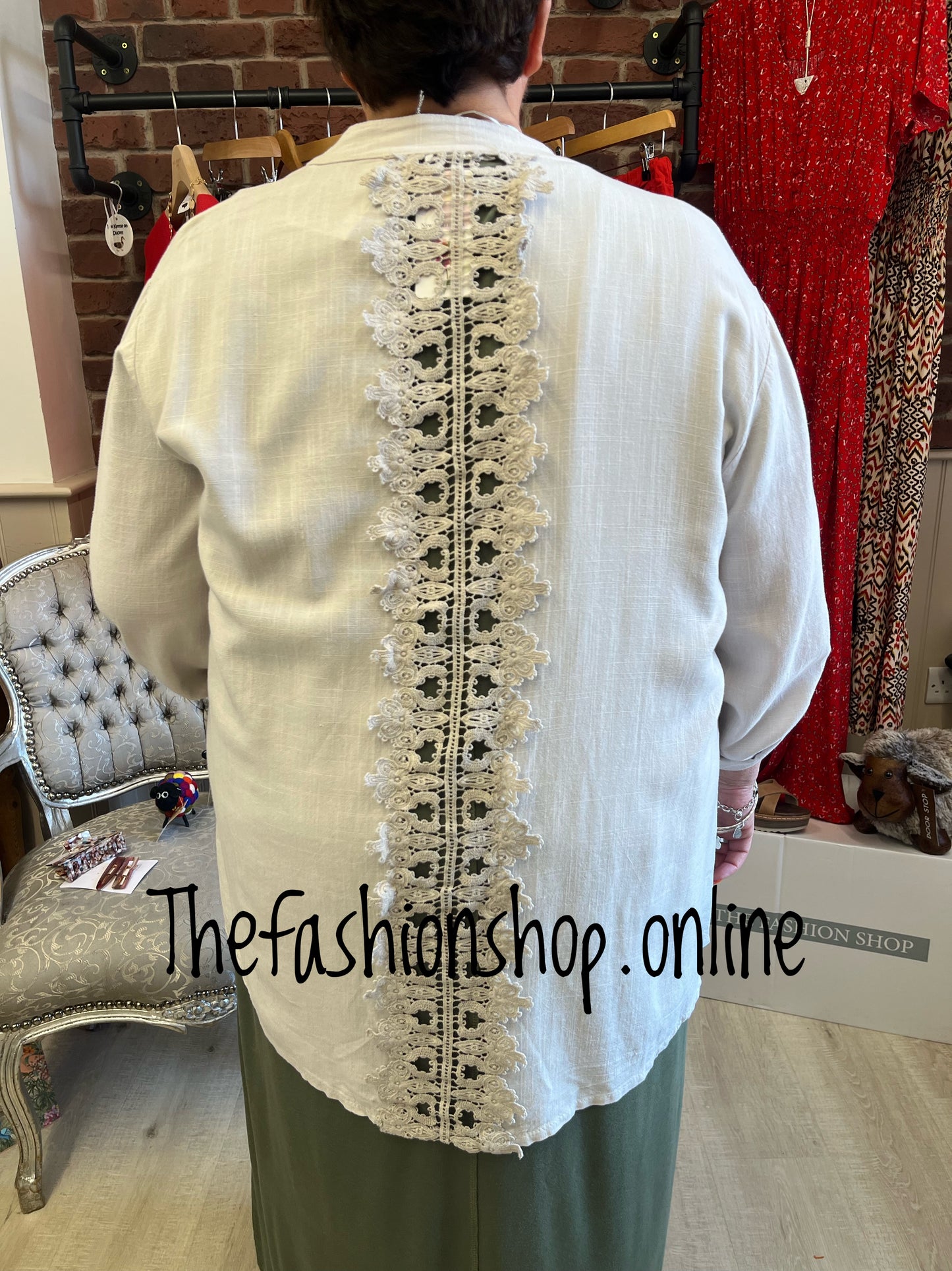 Cindy beige sequin detail shirt 12-18