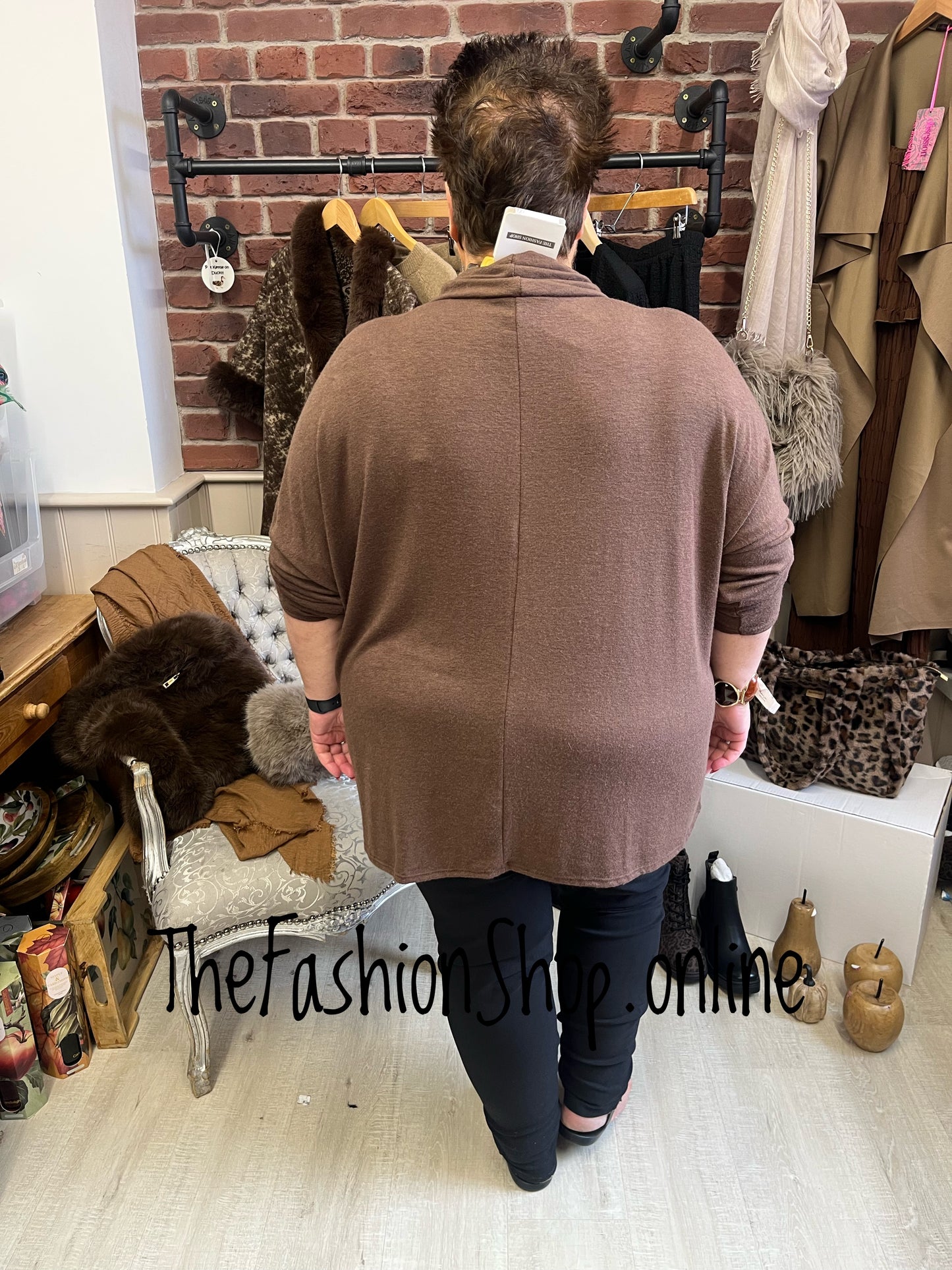 Athena Brown Soft Cowl Top 18-24