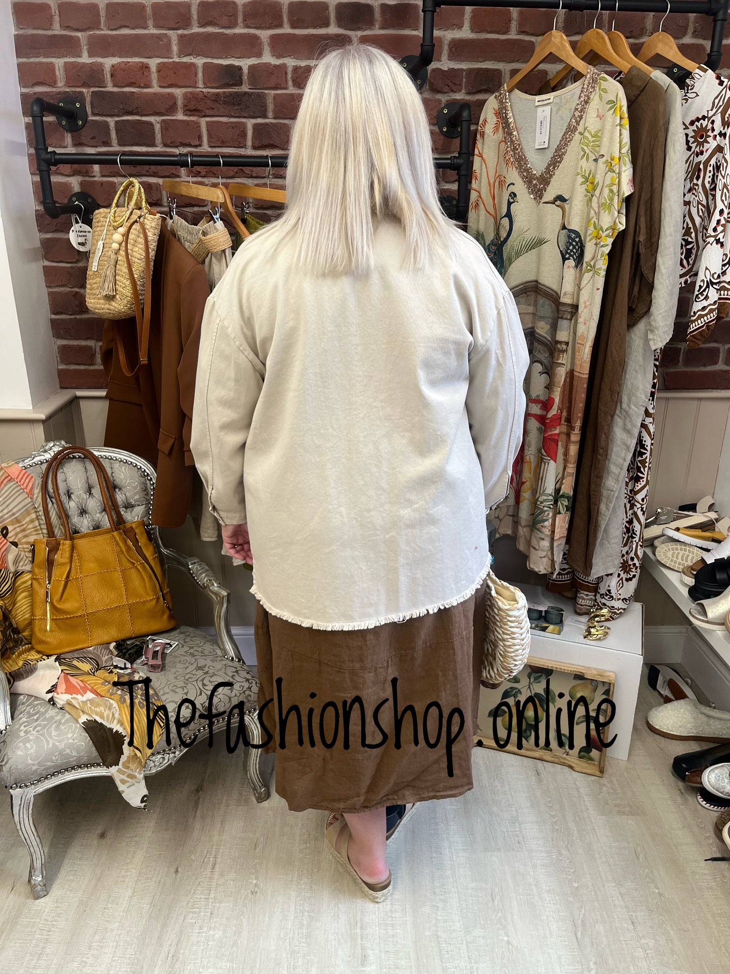 Lacey beige cotton jacket 14-20