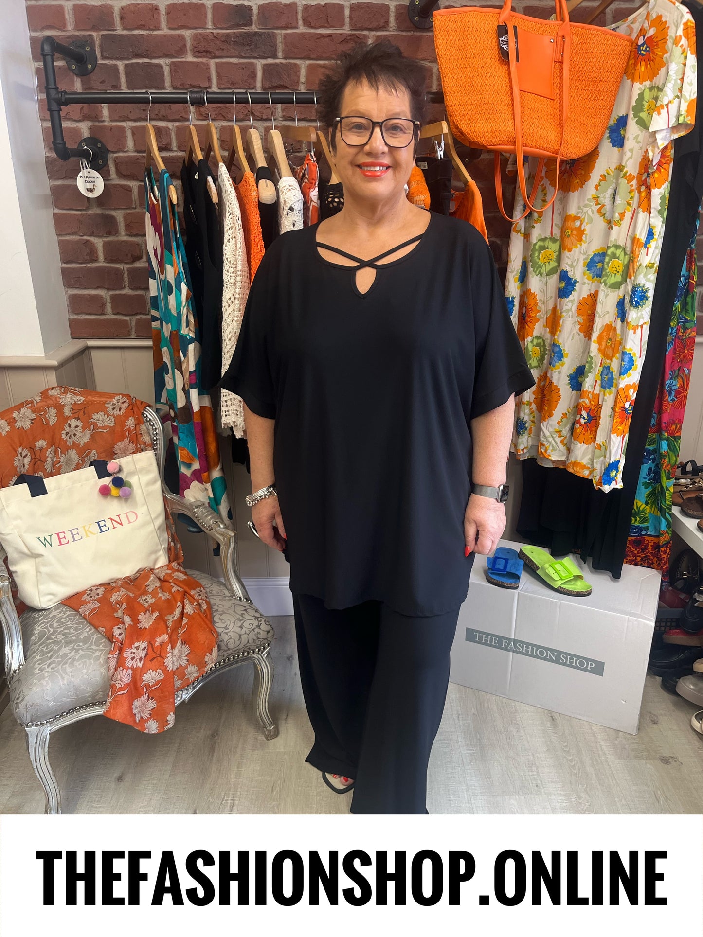 Melissa black statement neck top 16-24