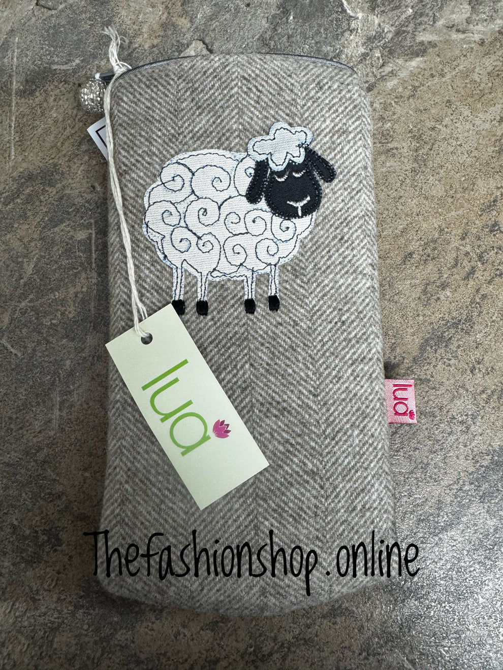 Lua Herringbone Sheep Glasses Purse