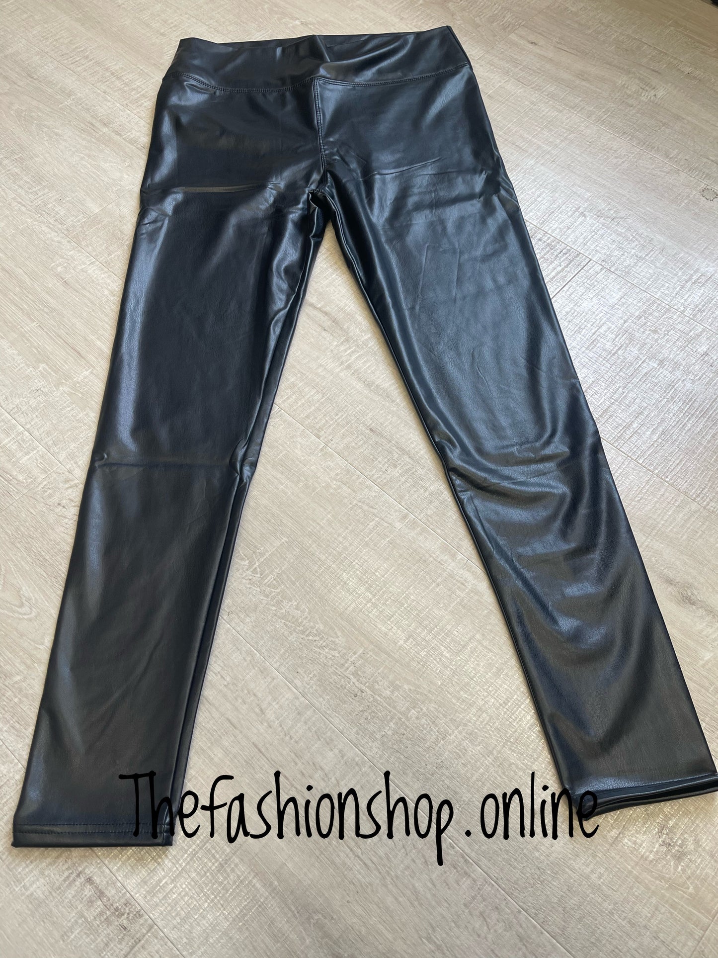 Black leather look jegging sizes 8-18