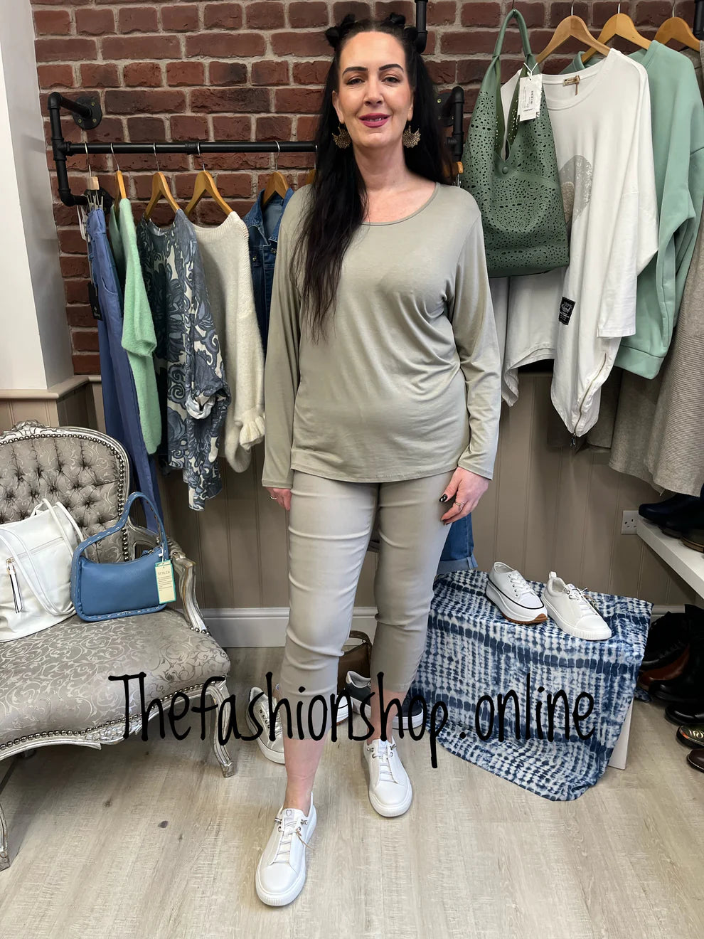 Robell Lena light taupe trousers 25.5 inch inside leg sizes 12-22