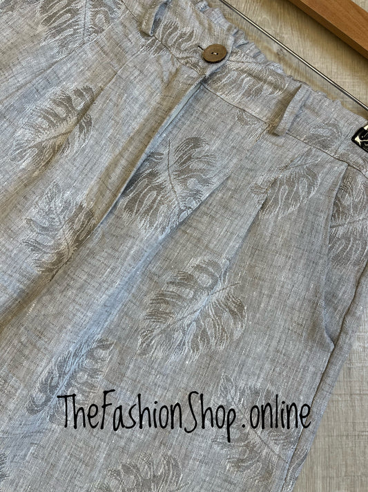 Macey stone linen wide leg trousers 8-12