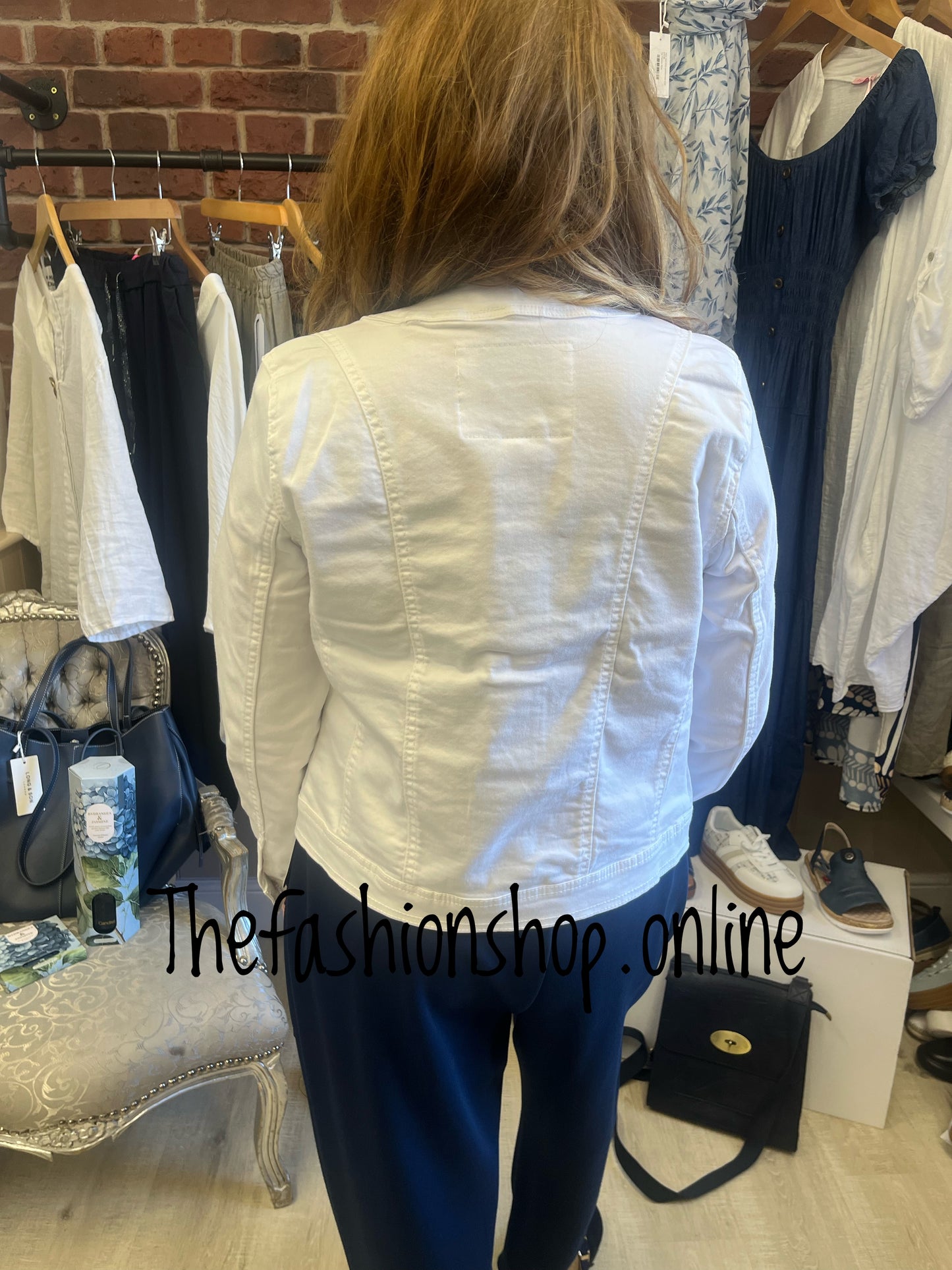 Katie white military denim jacket sizes 10-20