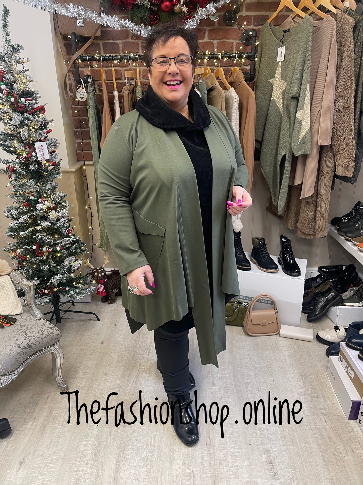 Khaki funky hem jacket 12-22