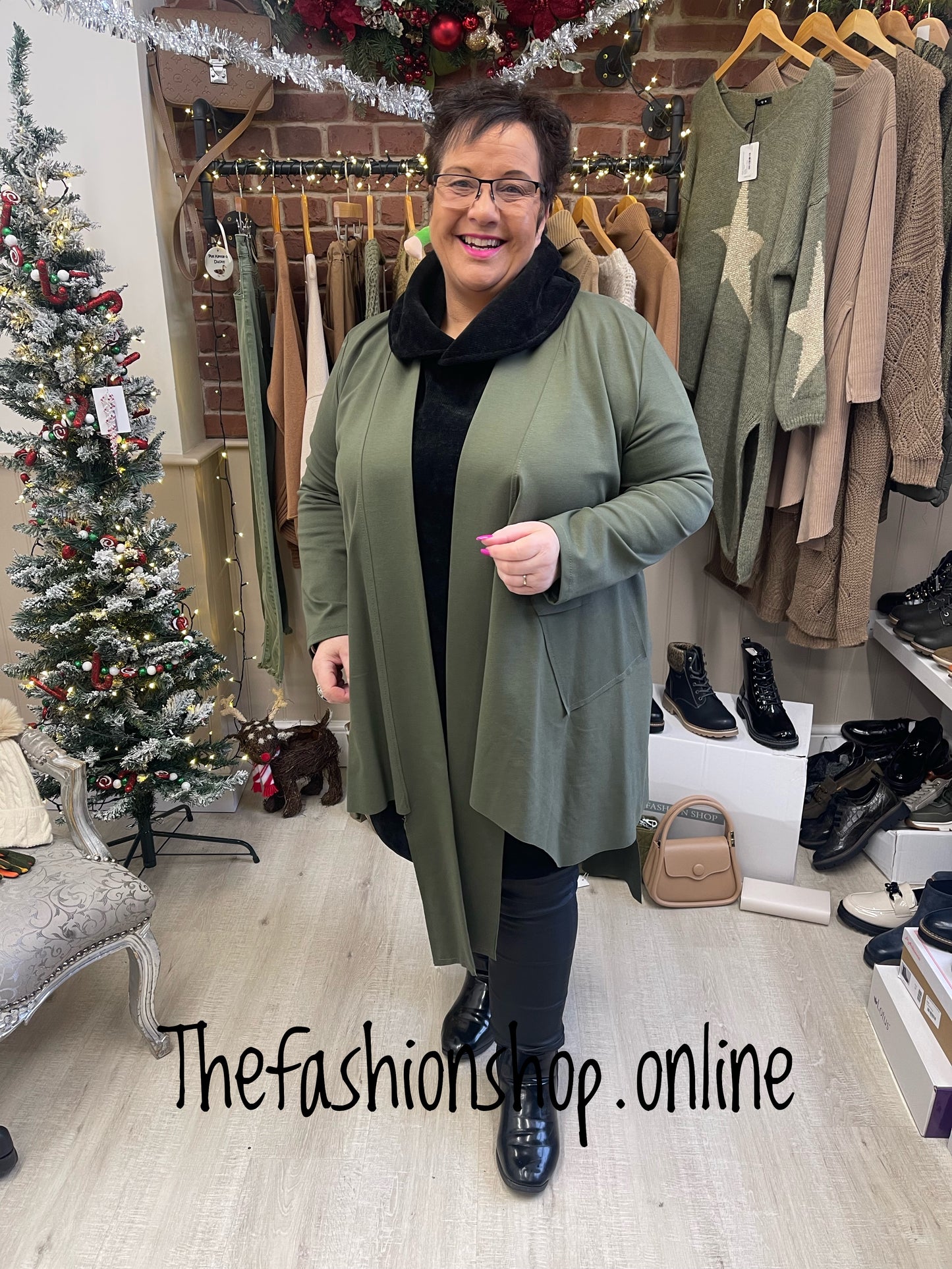 Khaki funky hem jacket 12-22