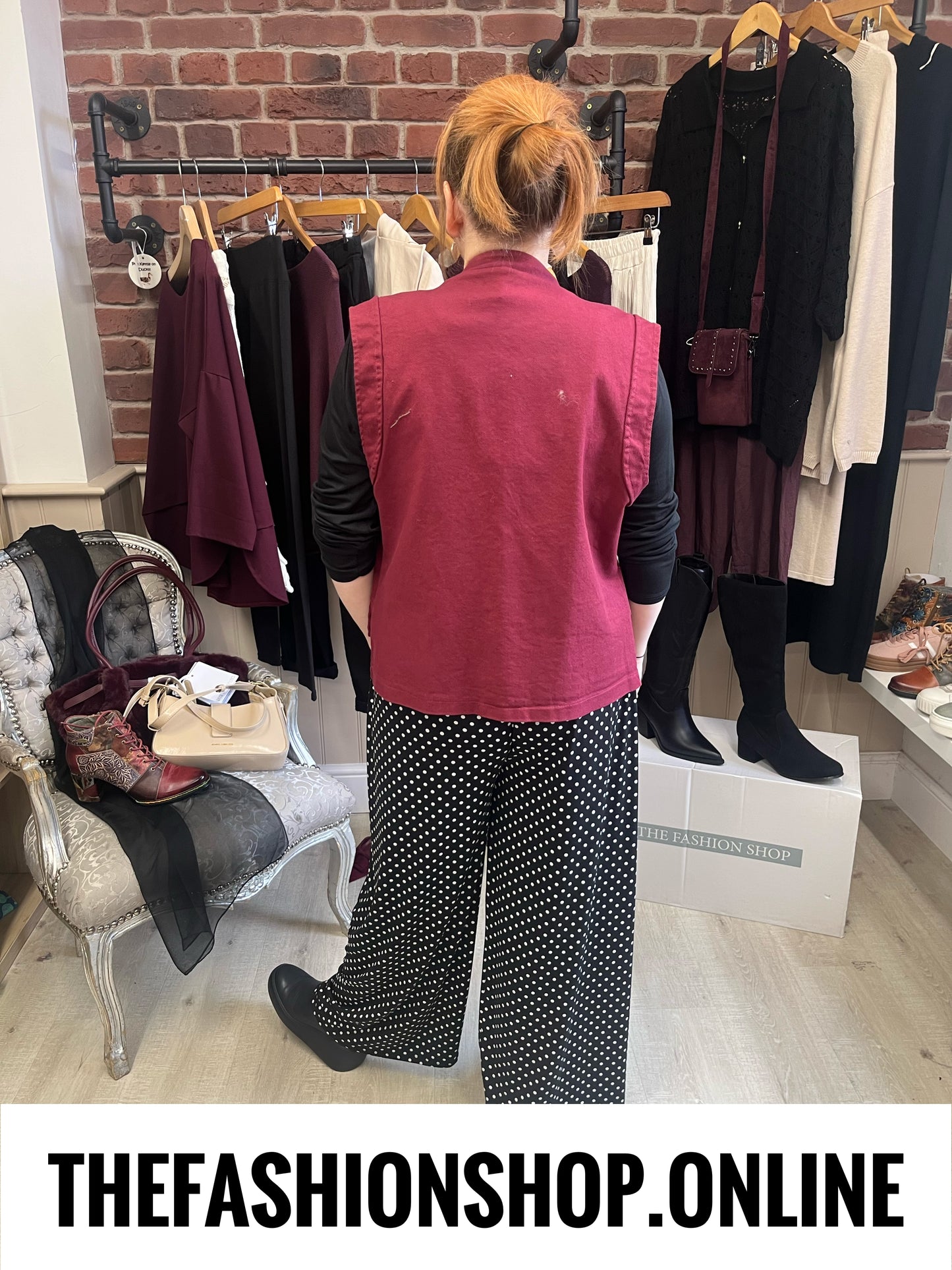 Luna black small polka dot trousers 14-20