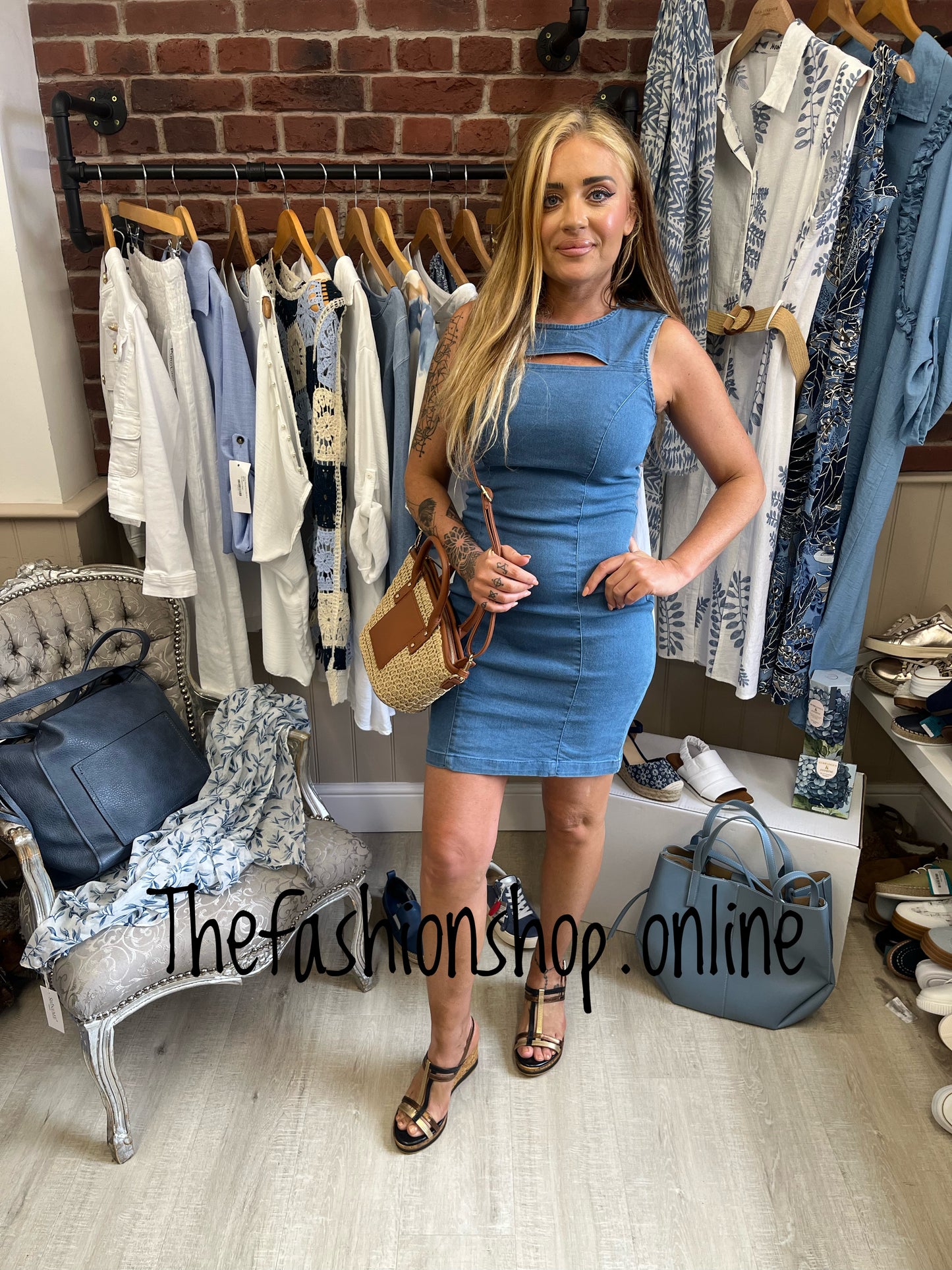 Stella Morgan denim cut out dress sizes 8-14