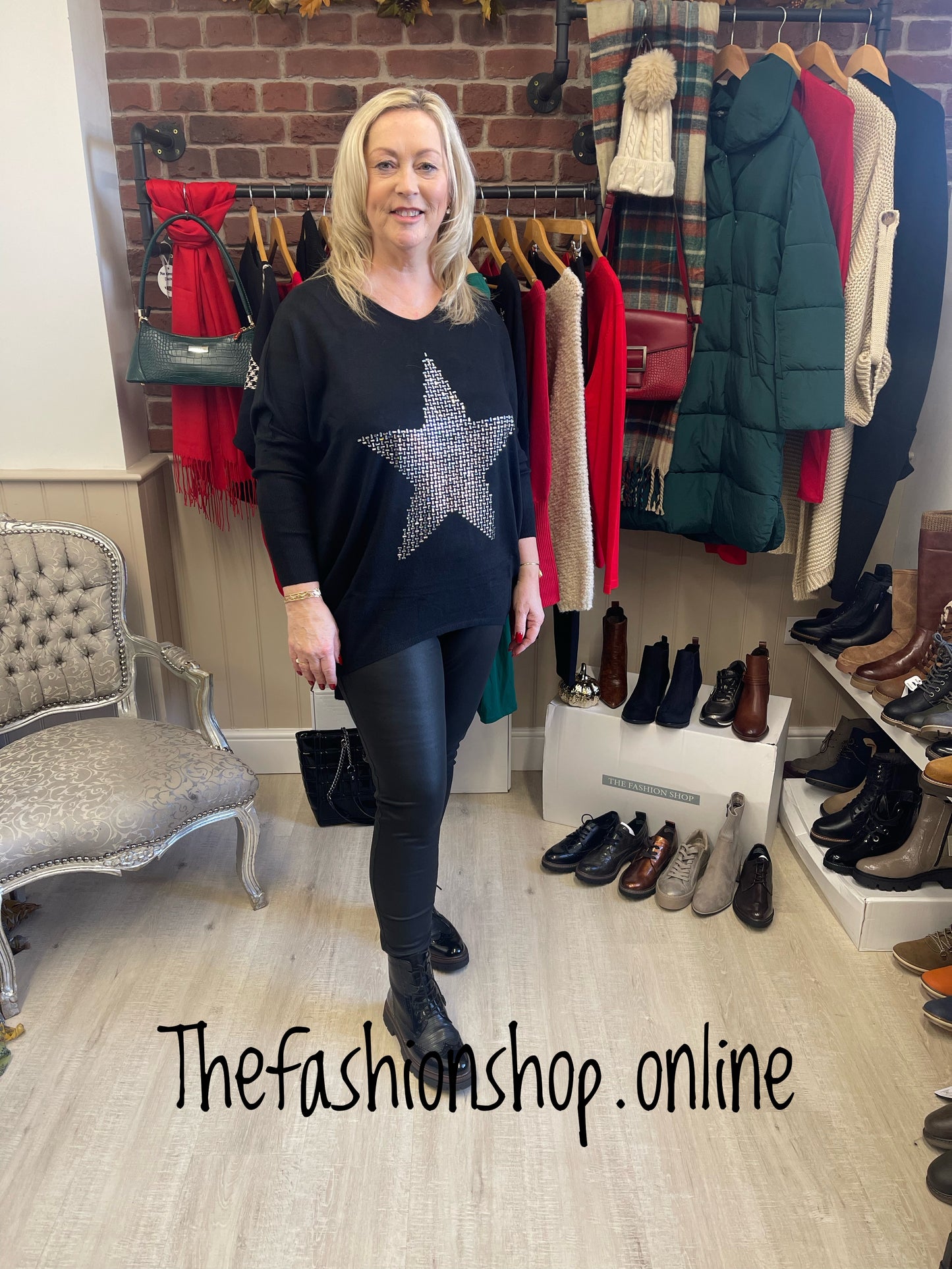 Black star studded jumper 10-18