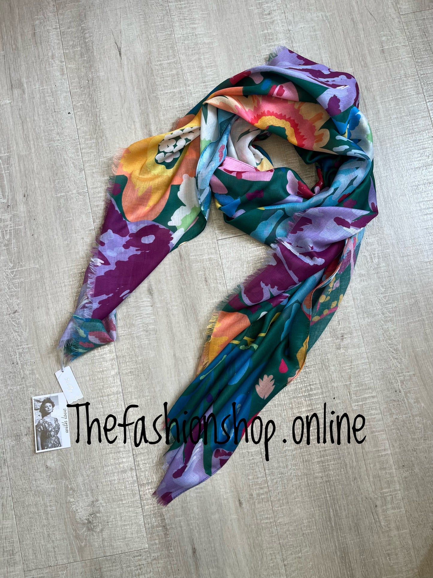 Zelly green summer garden scarf