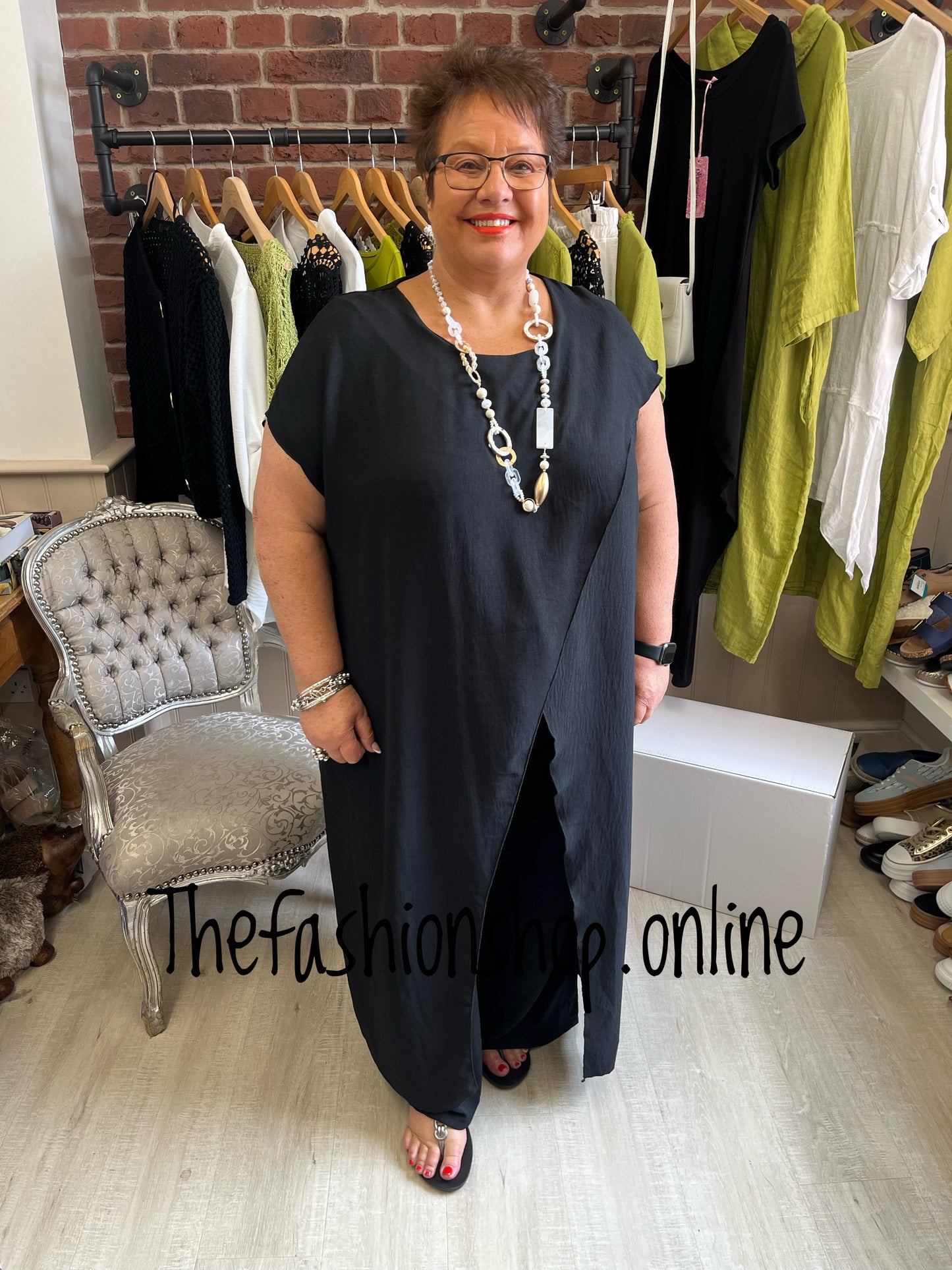 Zara black drape trouser set 16-24