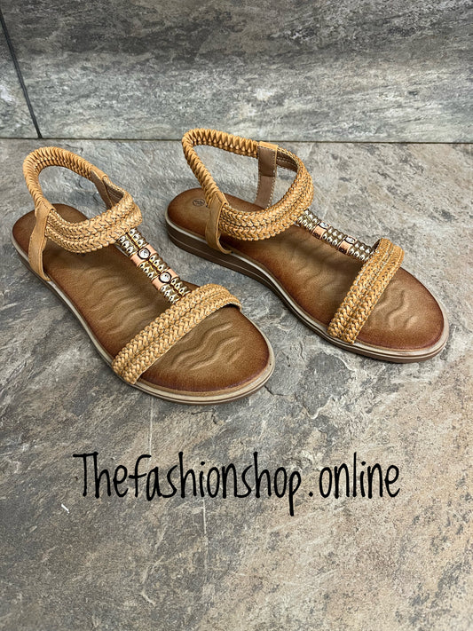 Lunar Portofino camel sandals sizes 4-8 (37-41)
