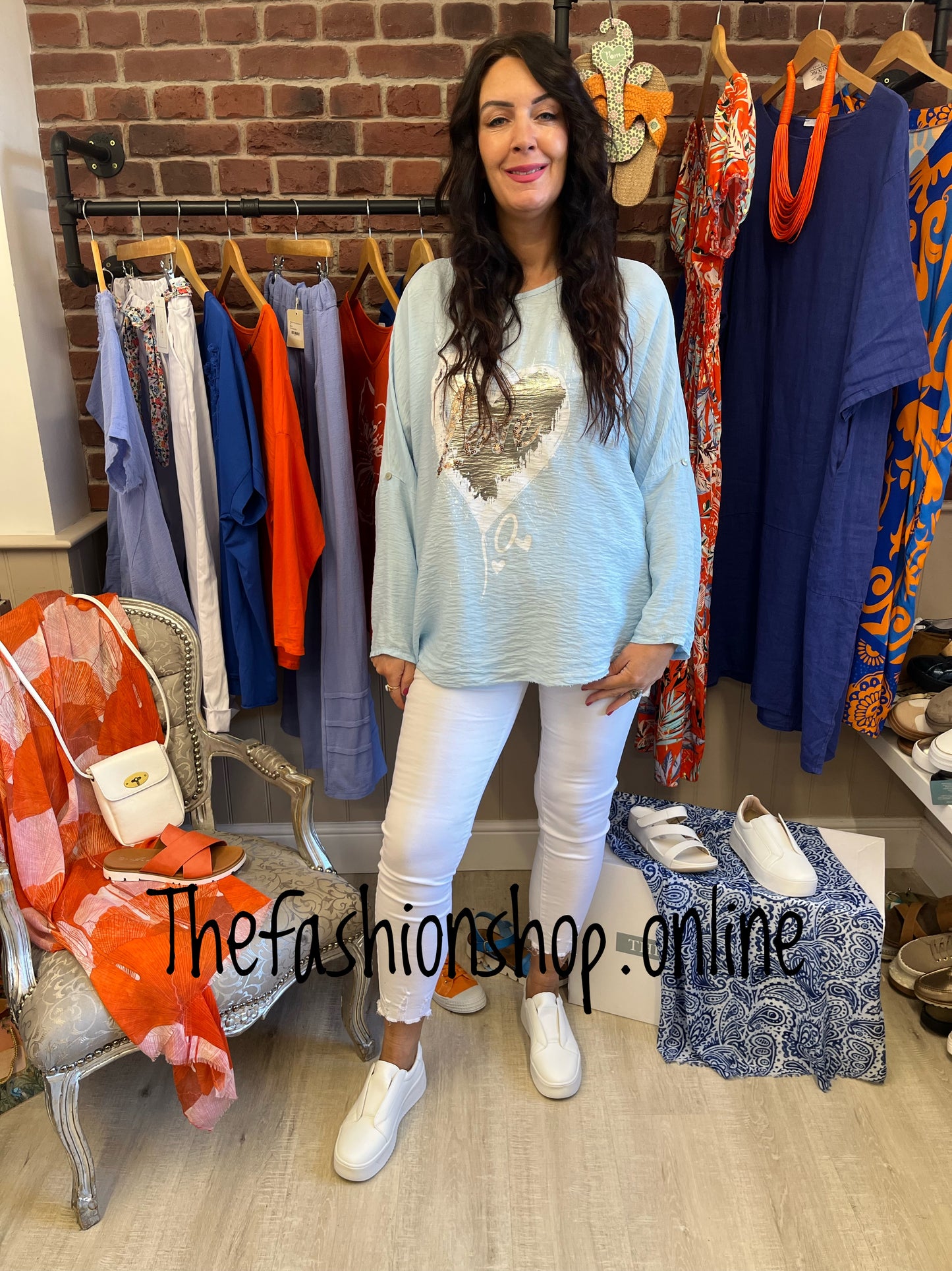 Vicky light blue love top 12-16
