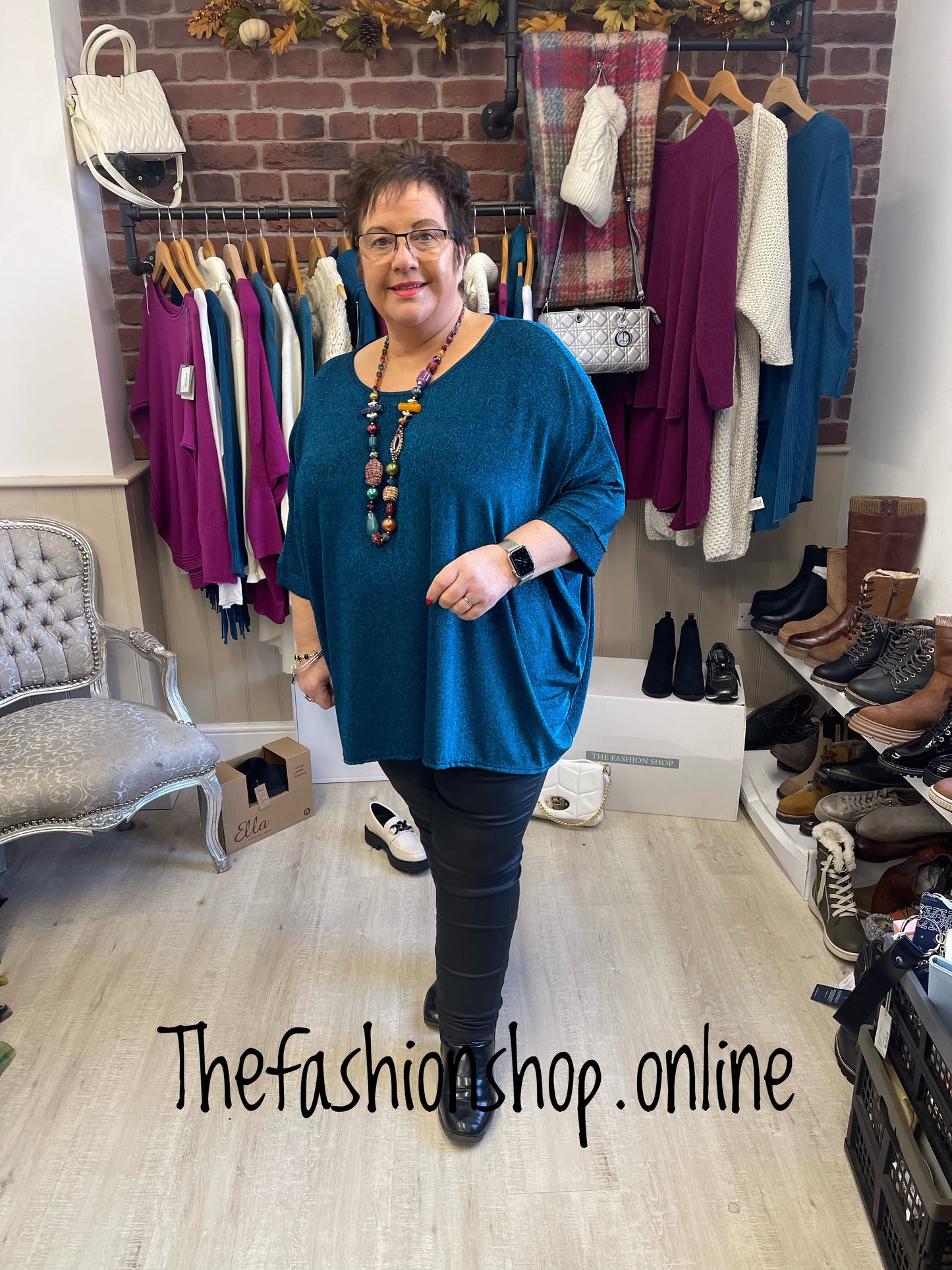 Teal sparkle top 18-26