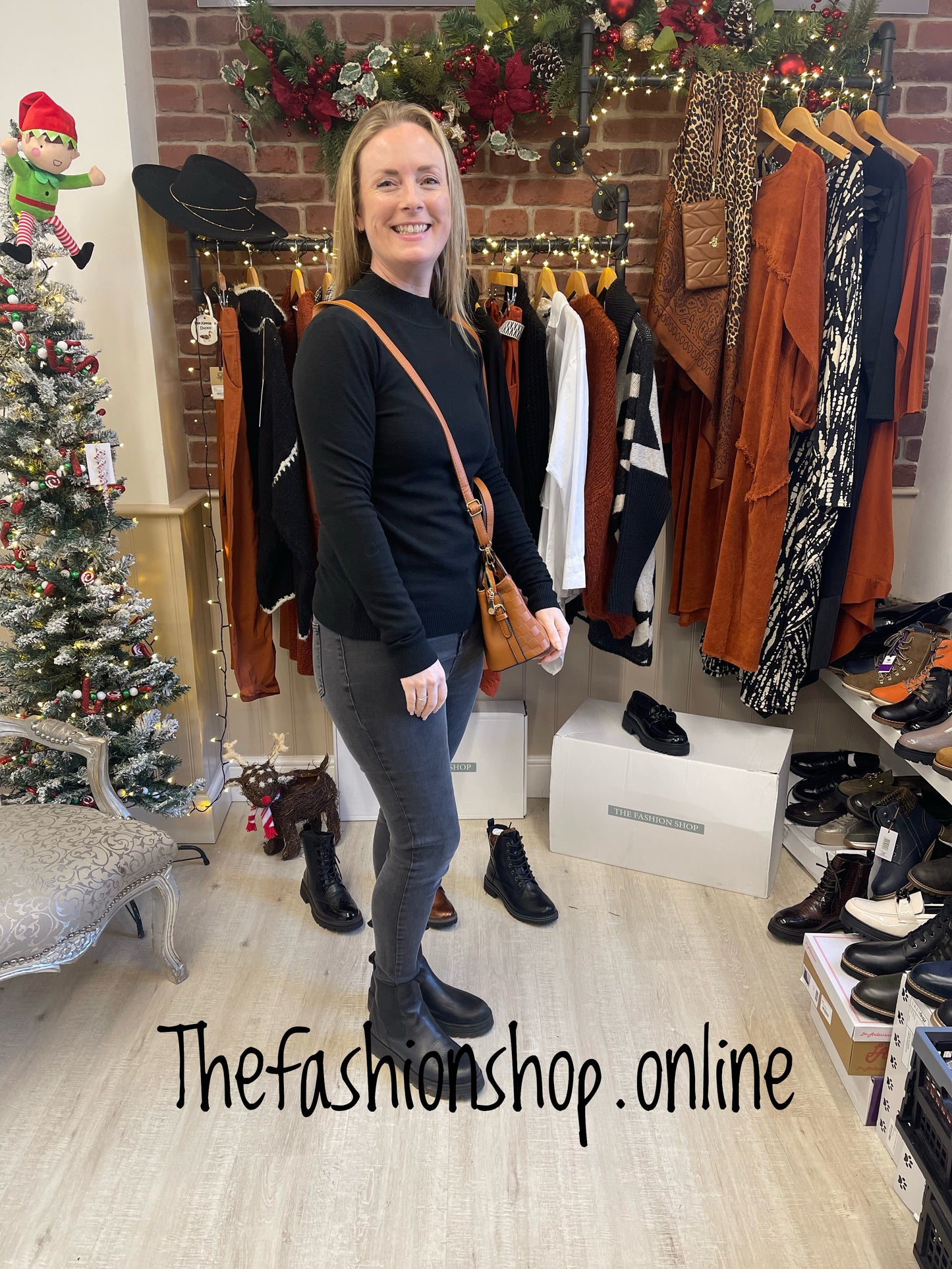 Black turtle neck jumper 8-10, 12-14