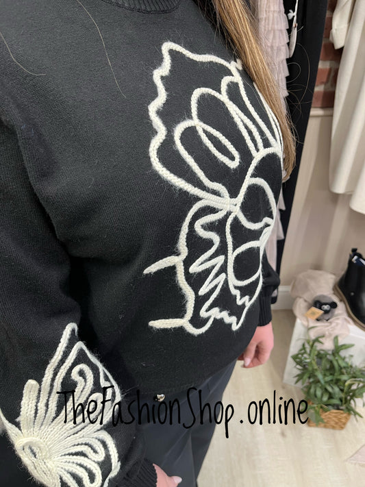 Rebecca black embroidered jumper 8-12
