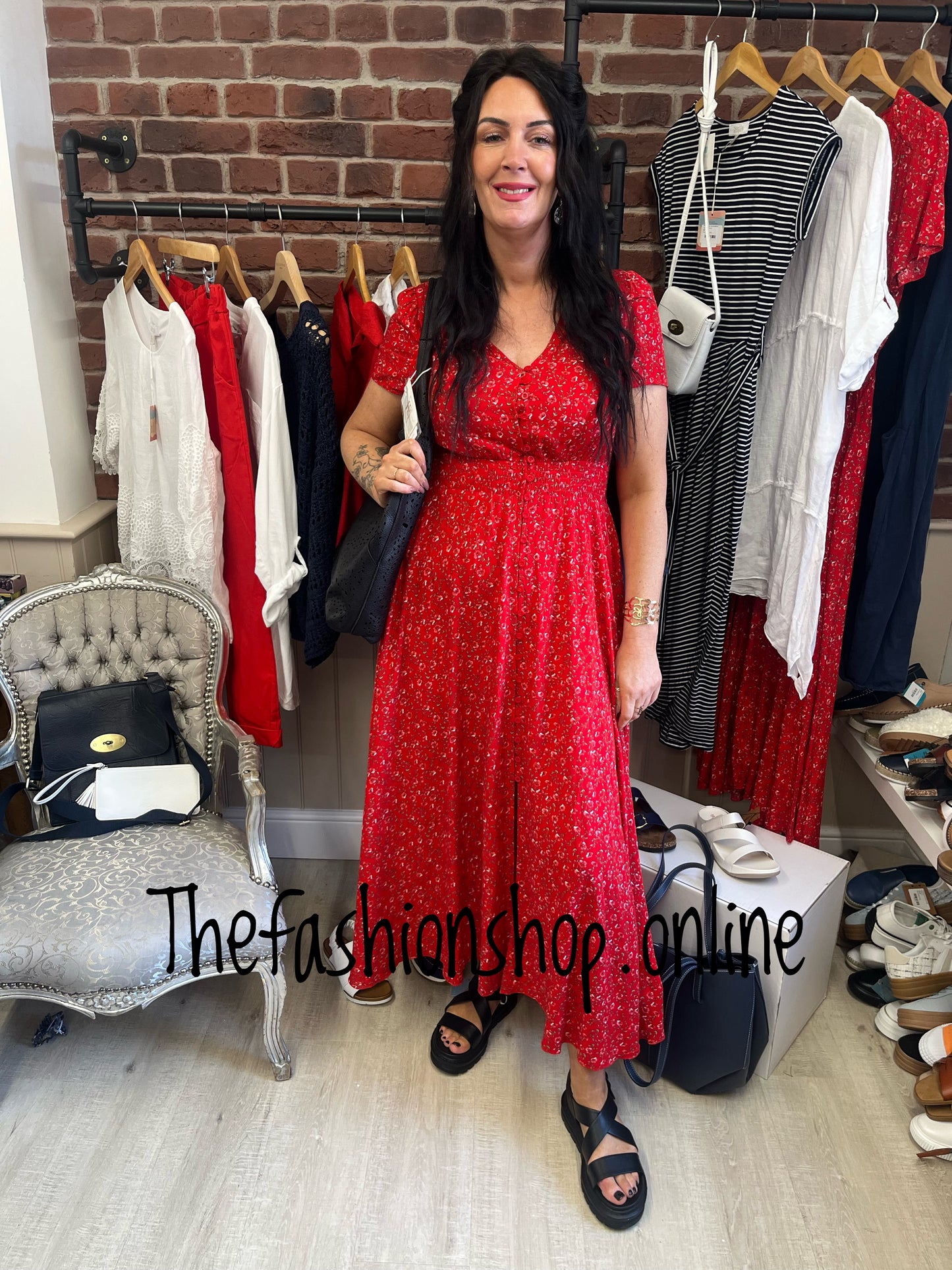 Stella Morgan red ditsy floral dress sizes 8-16