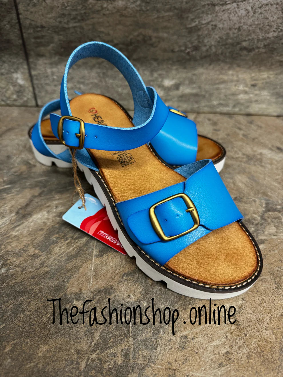 Heavenly Feet blue Trudy sandals sizes 4-8 (37-41)