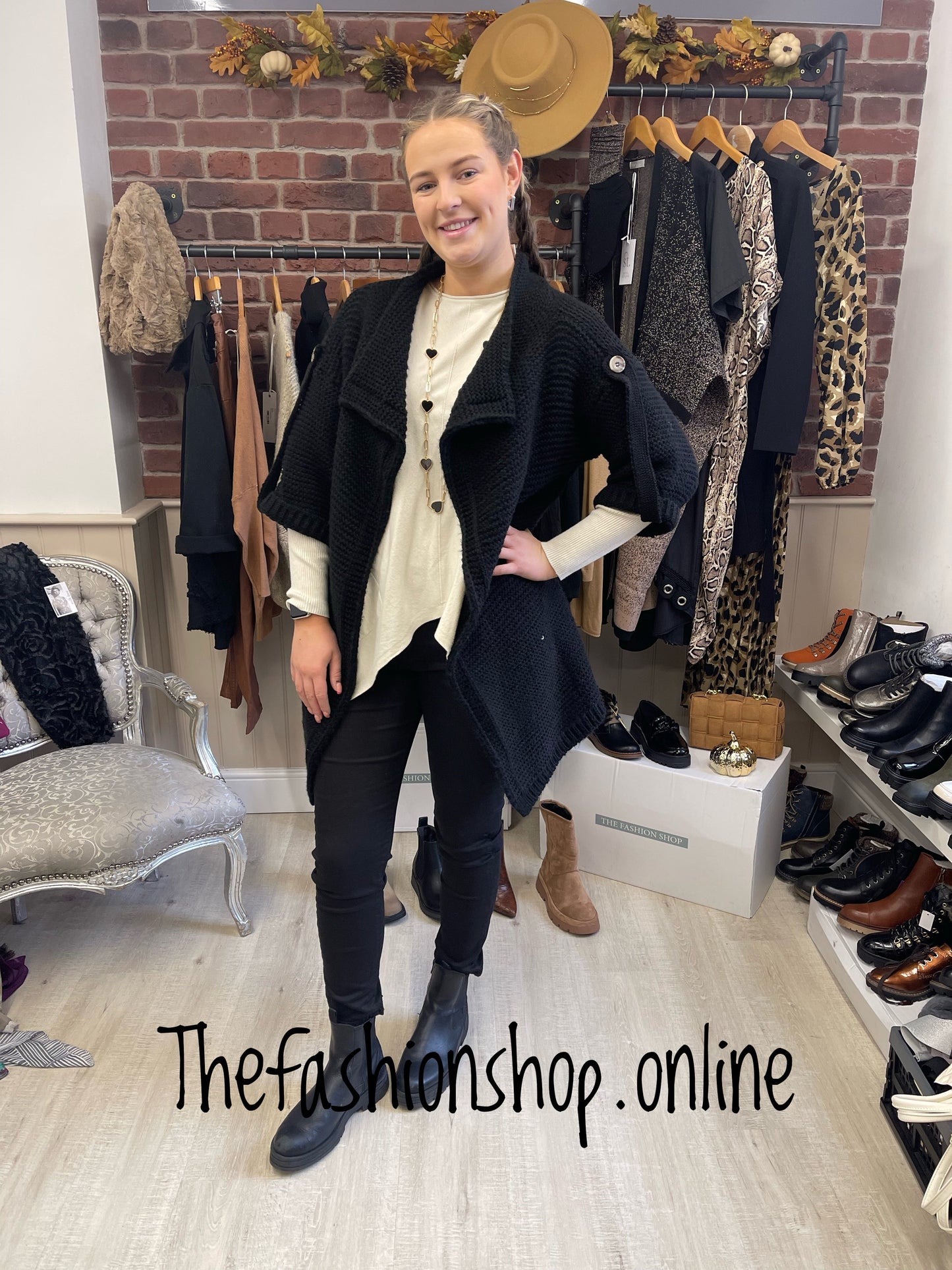 Black chunky knit jacket 12-18