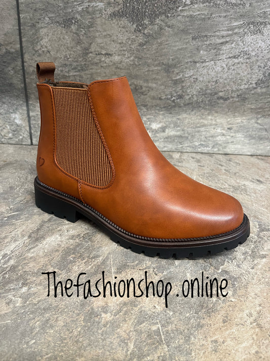 Heavenly Feet tan Angelina/Dawlish Chelsea boots sizes 4-8 (EU37-42)