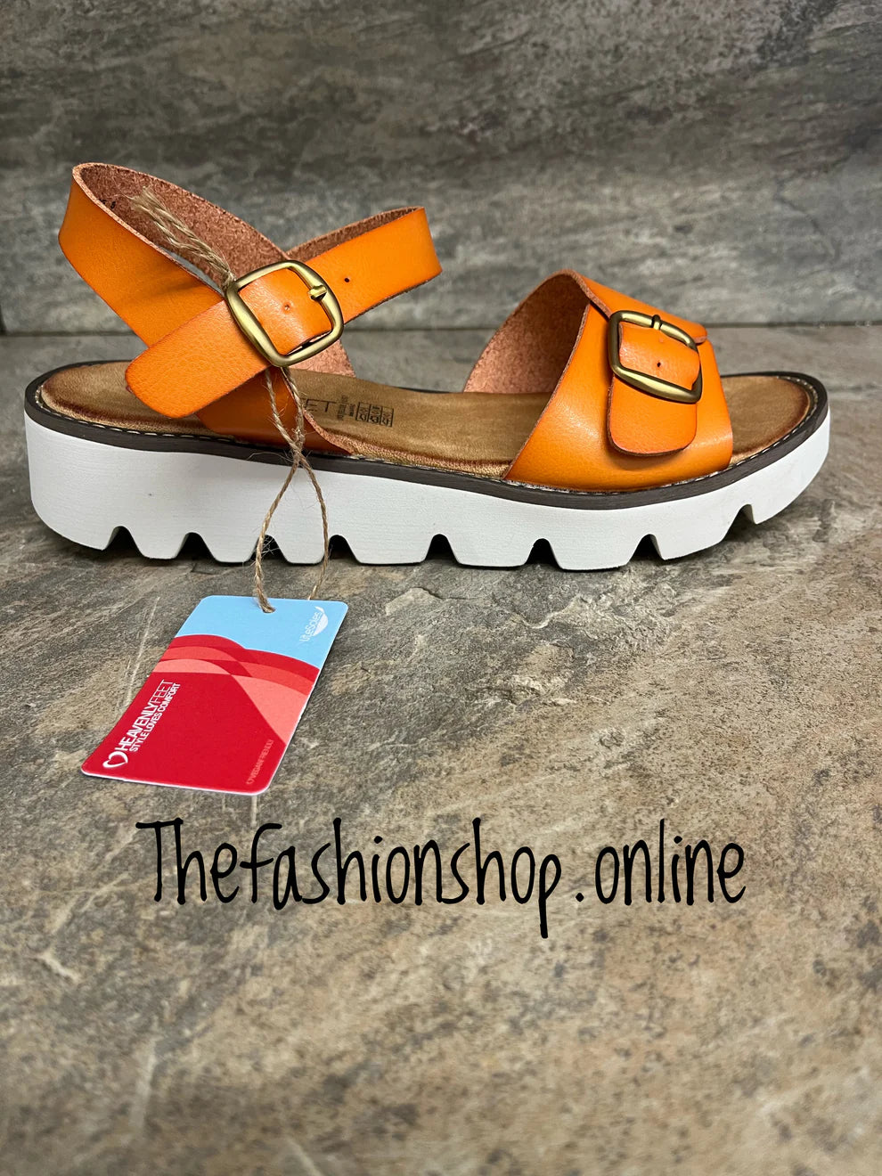 Heavenly Feet orange Trudy sandals sizes 3-8 (36-41)
