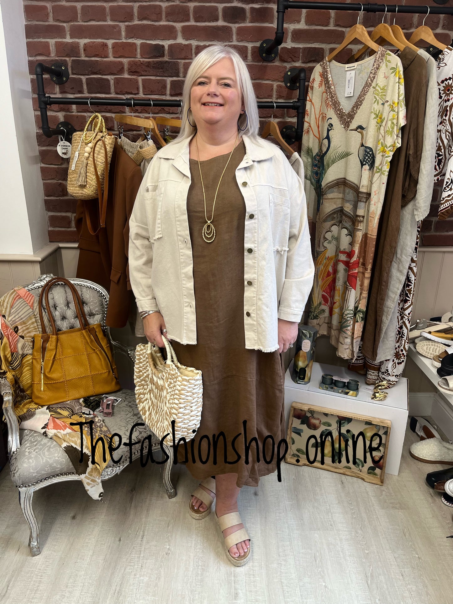 Lacey beige cotton jacket 14-20