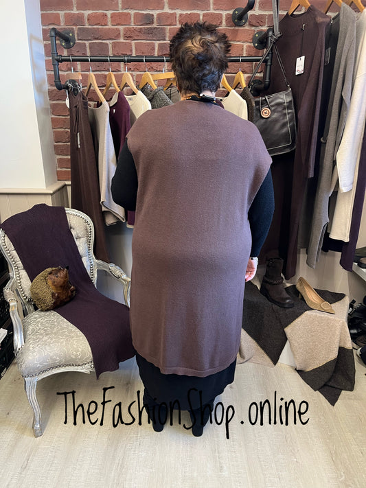 Milan Brown Longline Waistcoat 8-20