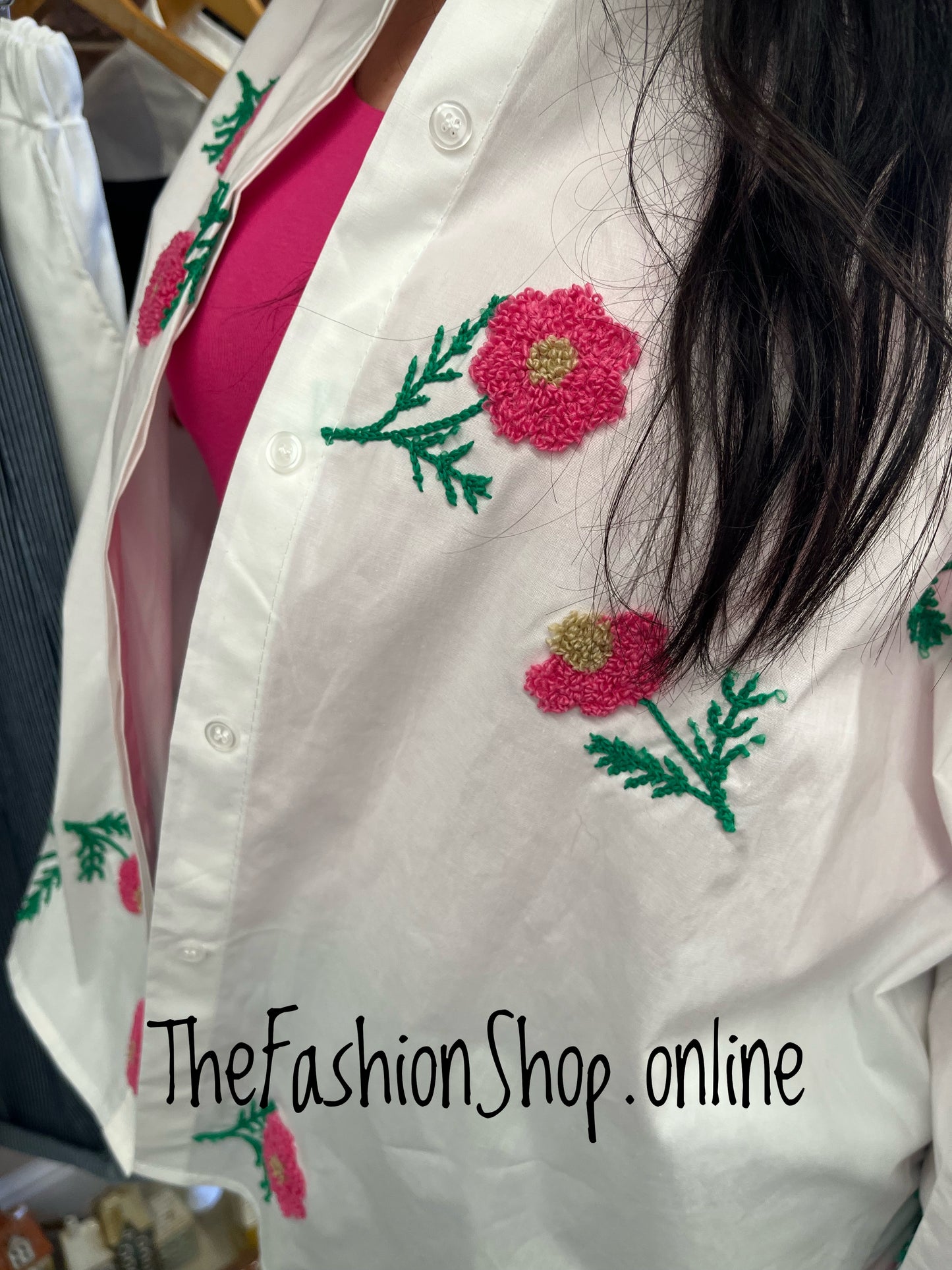 Lauren white floral shirt 12-22