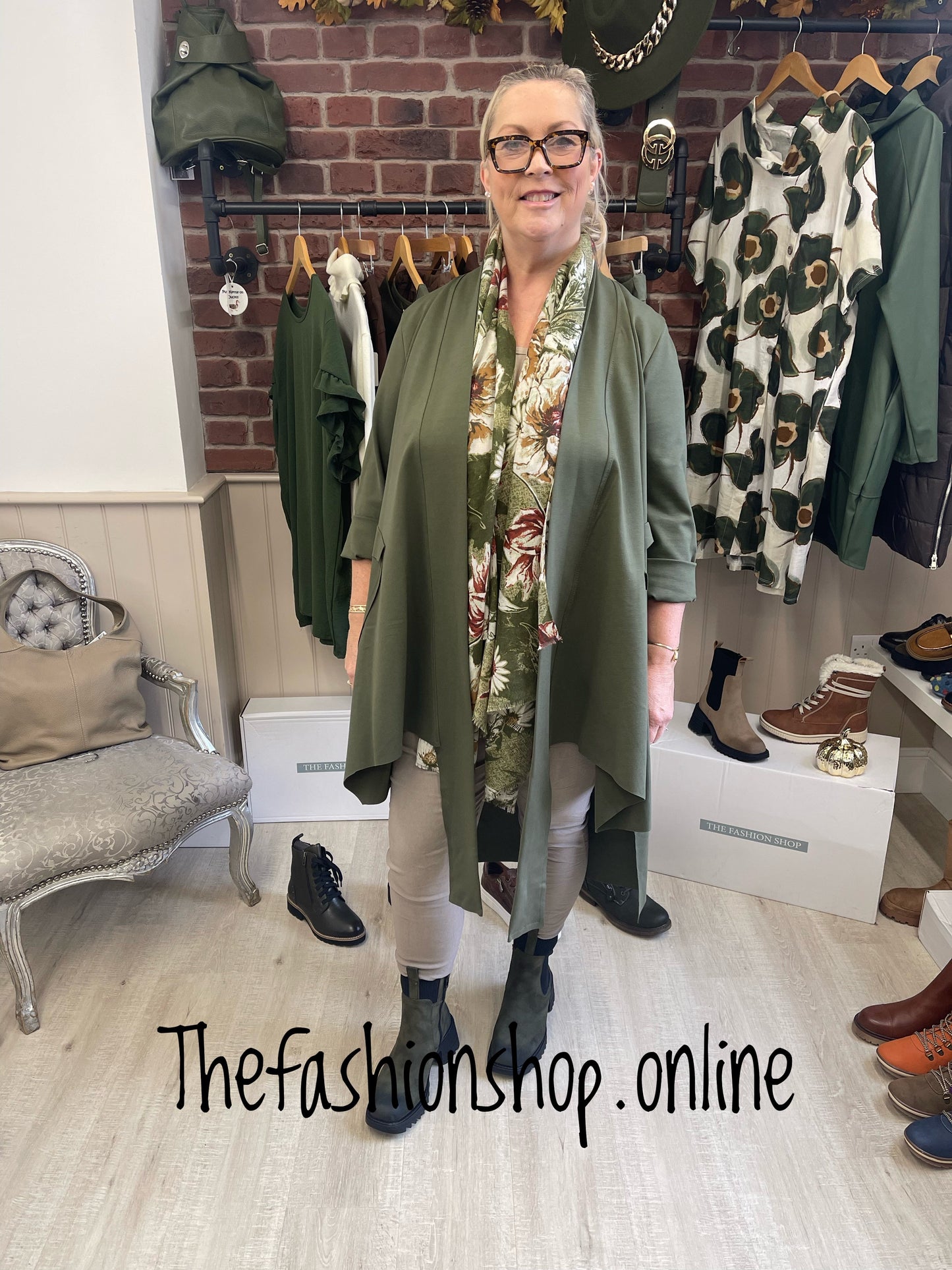 Khaki funky hem jacket 12-22