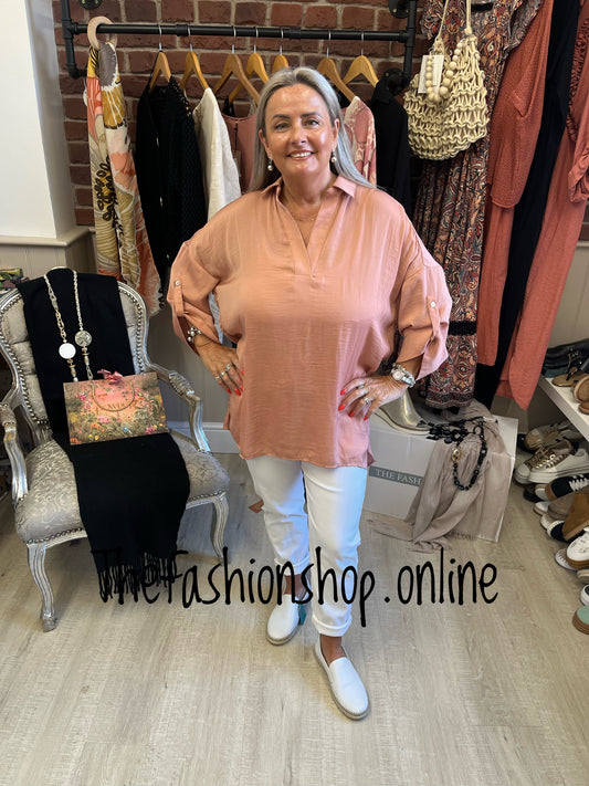 Miss Sparrow pink tunic top sizes S-XL
