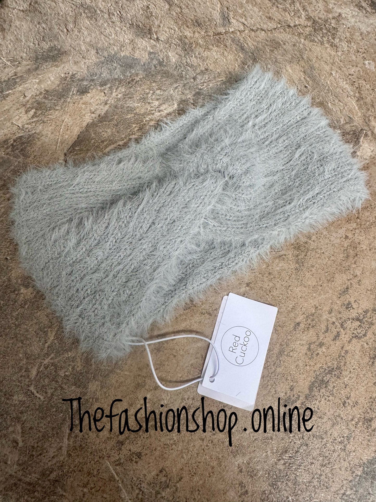 Zoe knot Front Headband in Grey