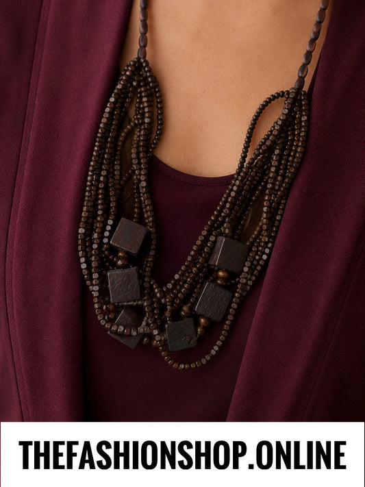 Sienna Boho Chunky Wooden Necklace