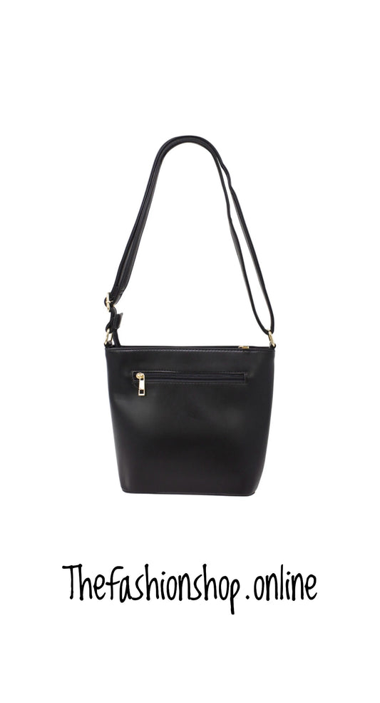 Sienna Black Bag with Stitch Detail