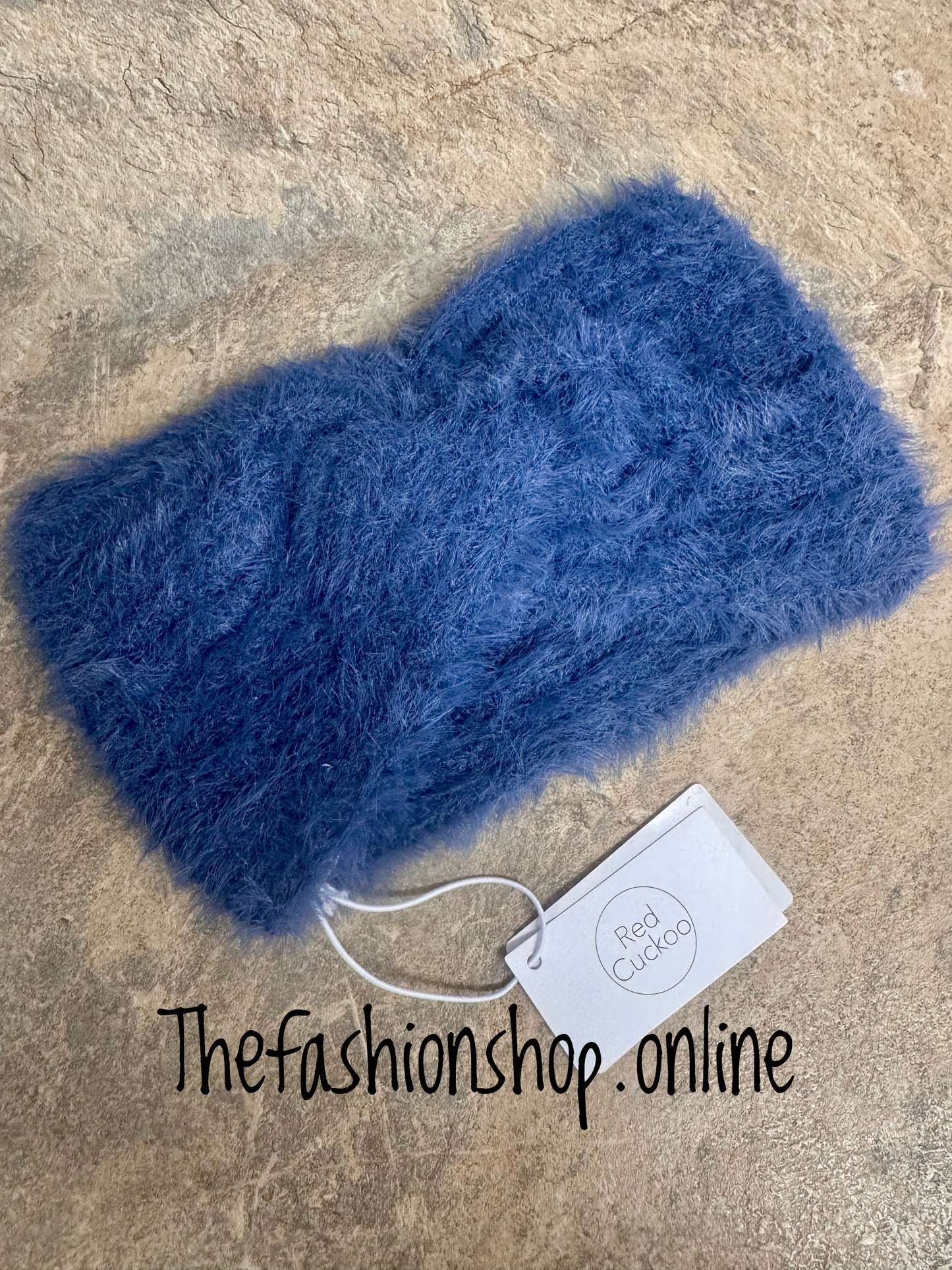 Zoe knot Front Headband in Blue