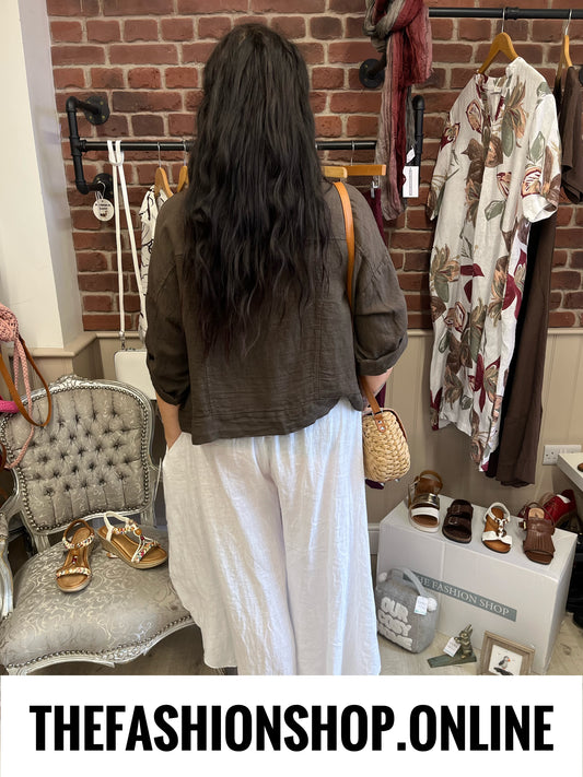 Jess brown linen jacket 10-18