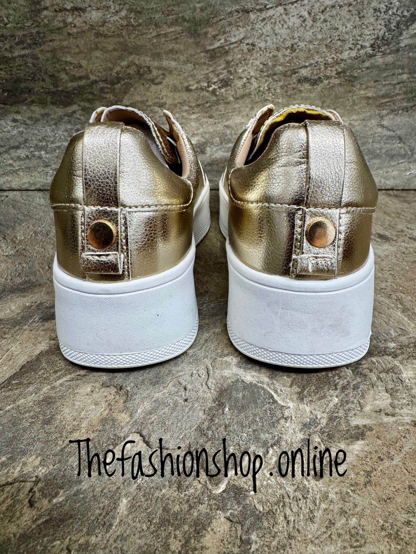 Ella Riva gold slip on trainers sizes 4-8 (37-41)