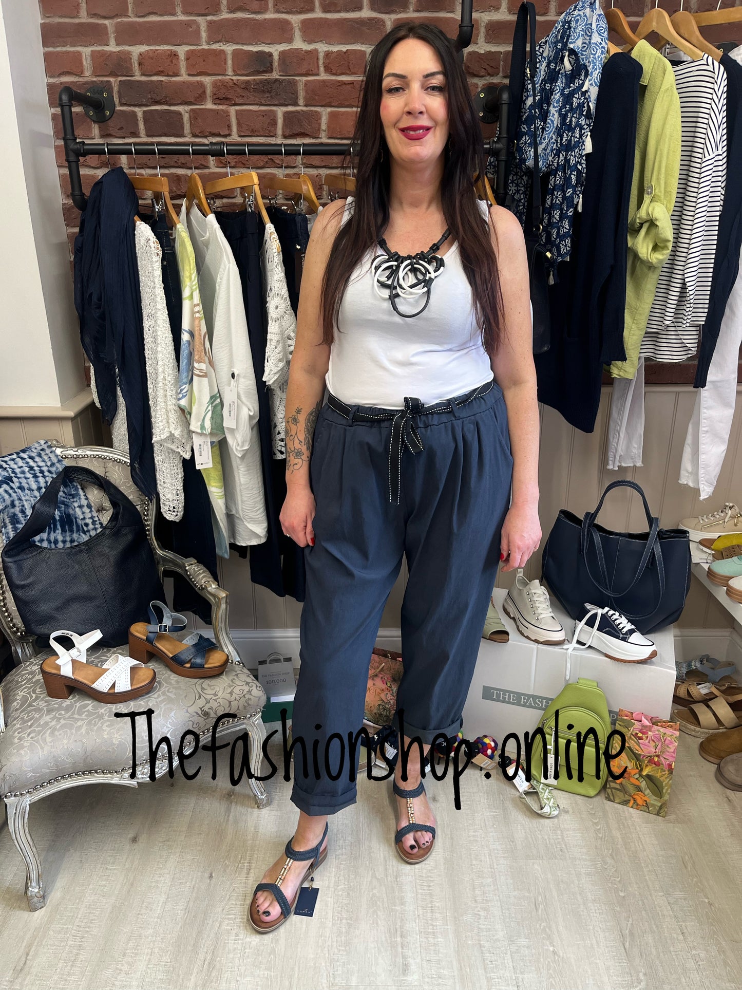 Anya navy trousers with belt 14-18