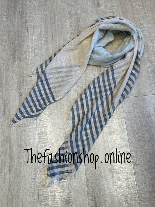 Blue stripes scarf