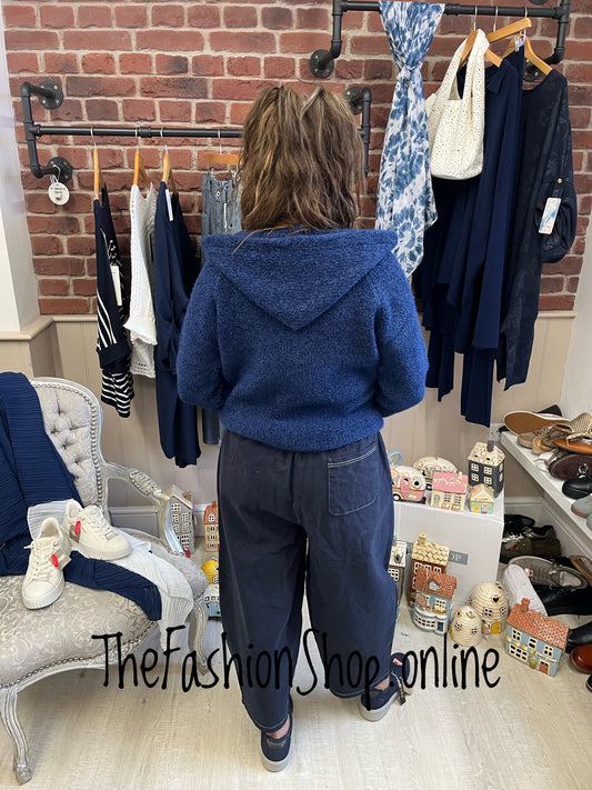 Lydia navy cropped stitch trousers 10-16